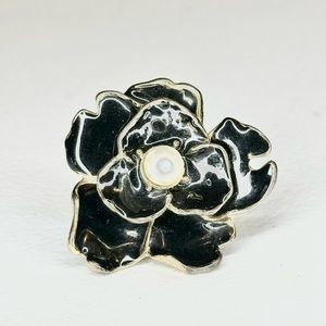 Vtg Camella Ring with Faux Pearl